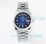 TWS Factory AAA Replica Rolex Day-Date 36mm 2836 President Strap Blue Gradient Bracelet